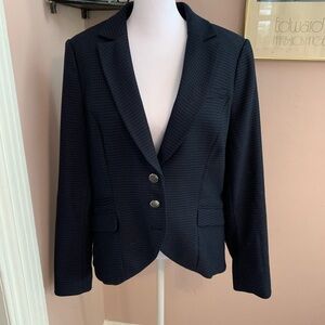 White House Black Market Navy Black houndstooth Blazer